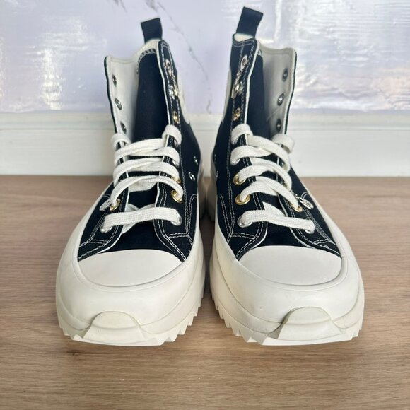 ❤️Converse Run Star Hike Hi Charms 9.5 Womens Shoes Sneakers Black Beige A13409C - Picture 4 of 8